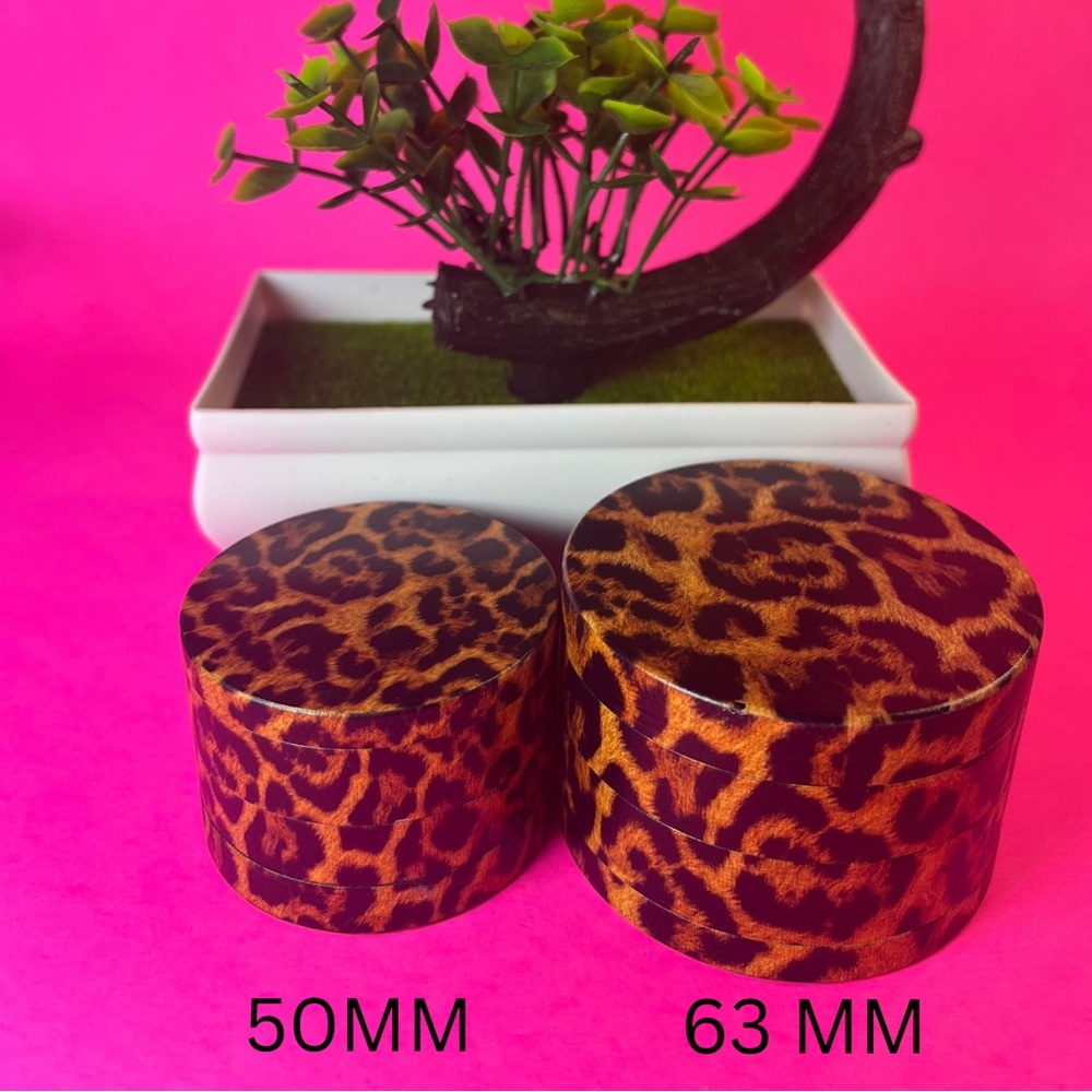 63MM 4-Layer Metal Grinder – Leopard Print, Durable Grinder, Smoke acces…